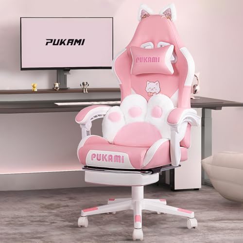 Gaming Chair Cushion - Pink Gaming Chair Cute with Cat