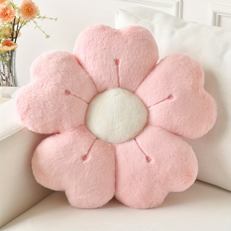 Gaming Chair Cushion - Soft Plush Flower-Shaped Plush Throw Pillow