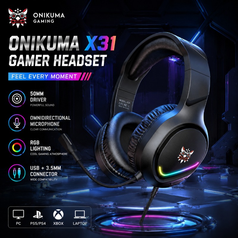 Gaming Console In Amazon - ONIKUMA X31 Gaming Headset Professional Wired